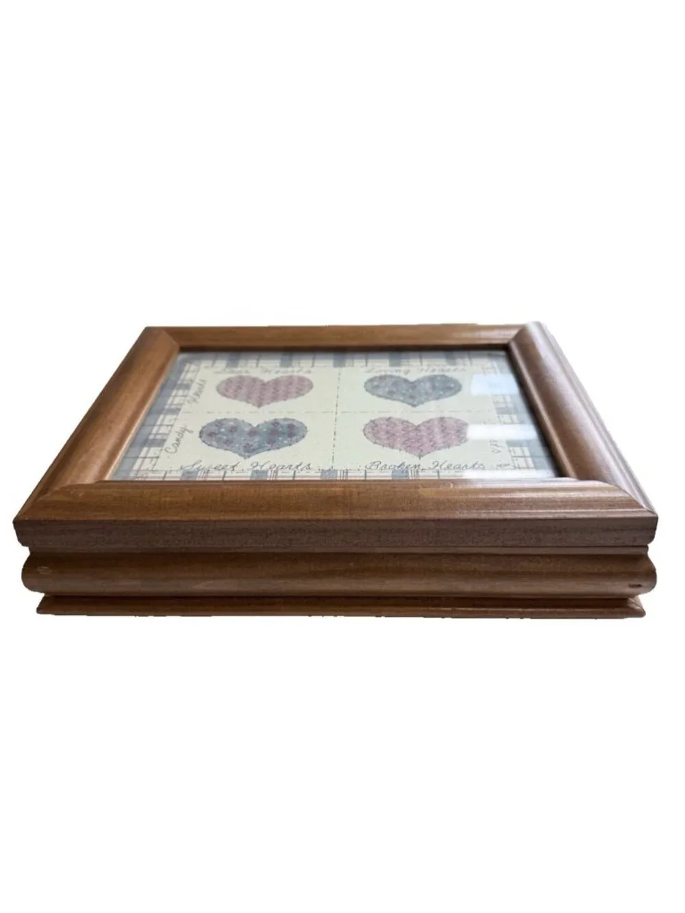 Wooden Storage Box with Replaceable Photo Display 8.5
